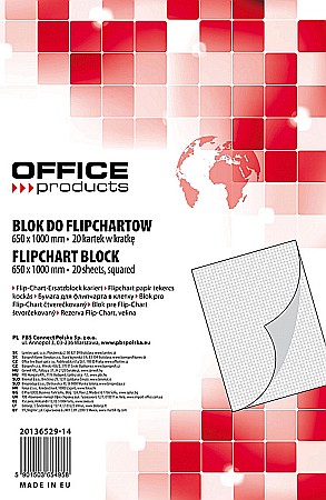 Flipchart-uri si hartie flipchart - Rezerva hrtie pentru flipchart, 70g/mp, 65x100cm, 20coli/top, Office products - caroiata