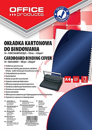 Aparate de indosariere si accesorii - Coperta carton lucios 250g/mp, A4, 100/top, Office Products - bleumarin