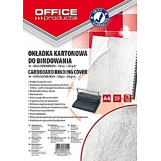 Coperta carton imitatie piele 250g/mp, A4, 100/top Office Products - alb