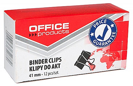 Agrafe si accesorii - Clip hartie 41mm, 12buc/cutie, Office Products - negru