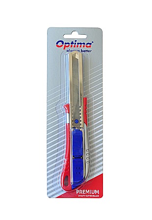 Cuttere - Cutter premium Optima, lama 18mm SK5, 2 functiuni, sina metalica, aluminiu cu ABS