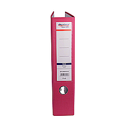 Bibliorafturi - Biblioraft A4, plastifiat PP/paper, margine metalica, 75 mm, Optima Classic - pink