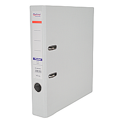 Organizare si arhivare - Biblioraft A4, plastifiat PP/PP, margine metalica, 50 mm, Optima Premium - alb