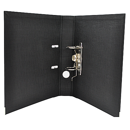 Biblioraft A4, plastifiat PP/PP, margine metalica, 75 mm, Optima Premium - negru [1]