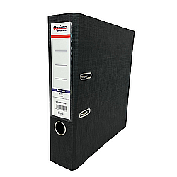 Biblioraft A4, plastifiat PP/PP, margine metalica, 75 mm, Optima Premium - negru