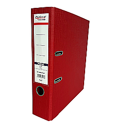 Organizare si arhivare - Biblioraft A4, plastifiat PP/PP, margine metalica, 75 mm, Optima Premium - rosu