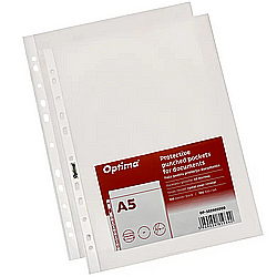 Folie protectie documente - Folie protectie pentru documente A5, 50 microni, 100 folii/set, Optima Classic - cristal