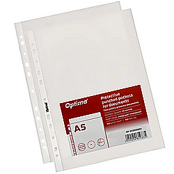 Folie protectie documente - Folie protectie pentru documente A5, 50 microni, 100 folii/set, Optima Classic - transparent