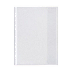 Organizare si arhivare - Folie protectie doc. A4, clapa laterala, inchidere cu capsa, 4/set, 200 microni, Optima -transparent