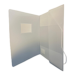 Mape din plastic - Mapa plastic cu elastic pe colturi, cu eticheta, 500 microni, Optima - transparent mat