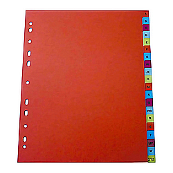 Indecsi si separatoare - Index plastic color, A4+, extra wide, 120 microni, alfabetic A-Z, Optima