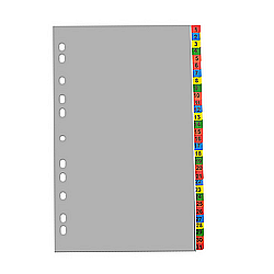 Indecsi si separatoare - Index plastic color, A4+, extra wide, 120 microni, numeric 1-31, Optima