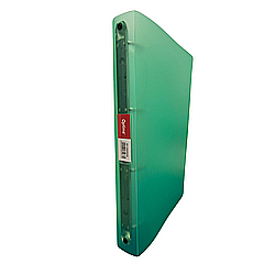 Caiete mecanice - Caiet mecanic 4 inele - D25mm, coperti flexibile PP, Optima Flex - verde transparent