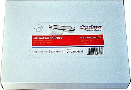 Laminatoare si accesorii - Folie pentru laminare, A6 (111 x 154 mm), 125 microni 100buc/top Optima