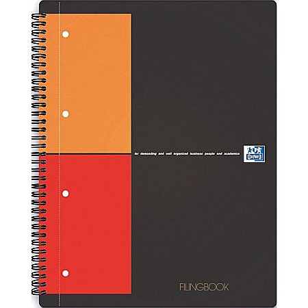 Produse din hartie - Caiet cu spirala A4+, OXFORD International Filingbook, 100 file-80g/mp, coperta carton rigid - mate