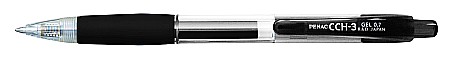 Pixuri cu gel - Pix cu gel PENAC CCH-3, rubber grip, 0.7mm, corp transparent - scriere neagra