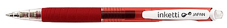 Pix cu gel PENAC Inketti, rubber grip, 0.5mm, corp rosu transparent - scriere rosie