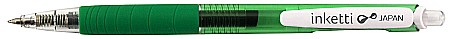 Pix cu gel PENAC Inketti, rubber grip, 0.5mm, corp verde transparent - scriere verde