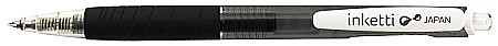 Pix cu gel PENAC Inketti, rubber grip, 0.5mm, corp negru transparent - scriere neagra