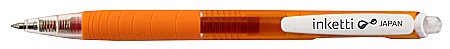 Pix cu gel PENAC Inketti, rubber grip, 0.5mm, corp orange transparent - scriere orange
