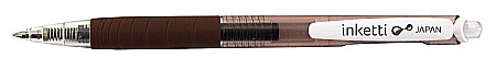 Pixuri cu gel - Pix cu gel PENAC Inketti, rubber grip, 0.5mm, corp maro transparent - scriere maro