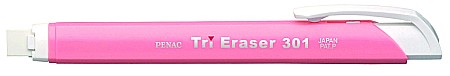Radiere - Radiera mecanica PENAC Tri Eraser, triunghiulara, 100% cauciuc - corp roz pastel