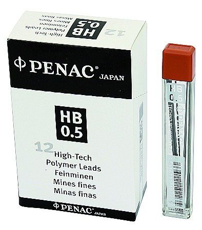 Mine pentru creion mecanic 0,5mm, 12/set, PENAC - HB