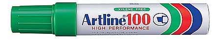 Markere permanente - Permanent marker ARTLINE 100, corp metalic, varf tesit 7.5-12.0mm - verde