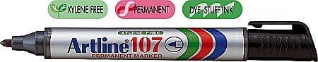 Permanent marker ARTLINE 107, corp plastic, varf rotund 1.5mm - negru