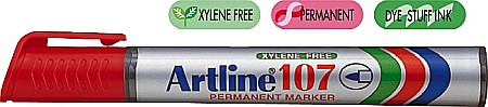 Markere permanente - Permanent marker ARTLINE 107, corp plastic, varf rotund 1.5mm - rosu