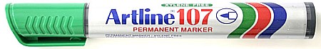 Markere permanente - Permanent marker ARTLINE 107, corp plastic, varf rotund 1.5mm - verde