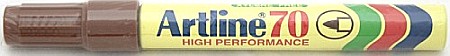 Markere permanente - Permanent marker ARTLINE 70, corp metalic, varf rotund 1.5mm - maro