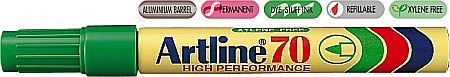 Markere permanente - Permanent marker ARTLINE 70, corp metalic, varf rotund 1.5mm - verde