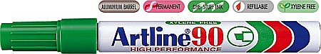 Markere permanente - Permanent marker ARTLINE 90, corp metalic, varf tesit 2.0-5.0mm - verde