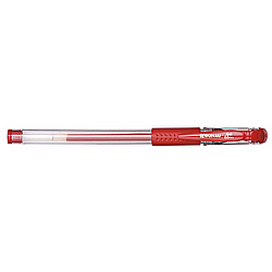 Pixuri cu gel - Pix transparent cu gel, rubber grip, 0.5 mm, cerneala rezistenta la apa, DONAU - rosu
