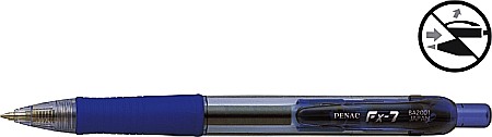 Pix cu gel PENAC FX-7, rubber grip, 0.7mm, corp transparent albastru - scriere albastra