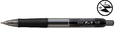 Pixuri cu gel - Pix cu gel PENAC FX-7, rubber grip, 0.7mm, corp transparent negru - scriere neagra