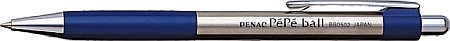 Instrumente de scris - Pix metalic PENAC Pepe, rubber grip, 0.7mm, accesorii bleumarin - scriere albastra