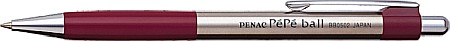Pix metalic PENAC Pepe, rubber grip, 0.7mm, accesorii bordeaux - scriere albastra