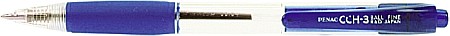 Pix PENAC CCH-3, cu mecanism, rubber grip, 0.7mm, corp transparent - scriere albastra