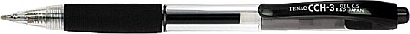 Instrumente de scris - Pix PENAC CCH-3, cu mecanism, rubber grip, 0.7mm, corp transparent - scriere neagra