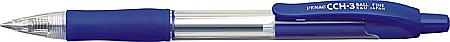 Pix cu gel PENAC CCH-3, rubber grip, 0.5mm, corp transparent - scriere albastra
