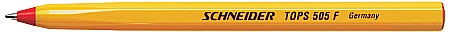 Pixuri de unica folosinta - Pix SCHNEIDER Tops 505F, unica folosinta, varf fin, corp orange - scriere rosie