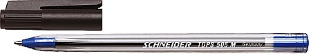 Pixuri de unica folosinta - Pix SCHNEIDER Tops 505M, unica folosinta, varf mediu, corp transparent - scriere albastra