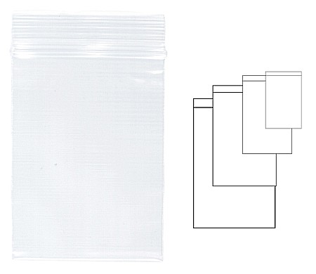 Pungi plastic cu fermoar pentru sigilare, 60 x 80 mm, 100 buc/set, KANGARO - transparente