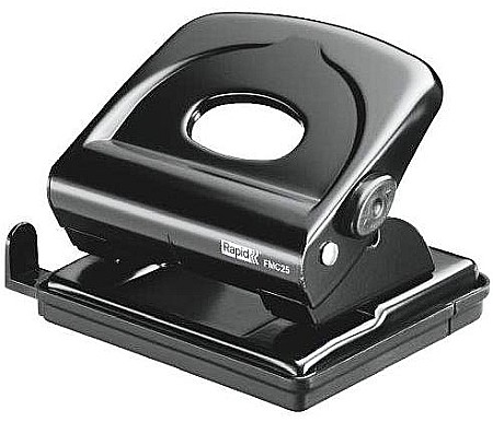 Perforatoare - Perforator metalic RAPID FMC25, 25 coli - negru