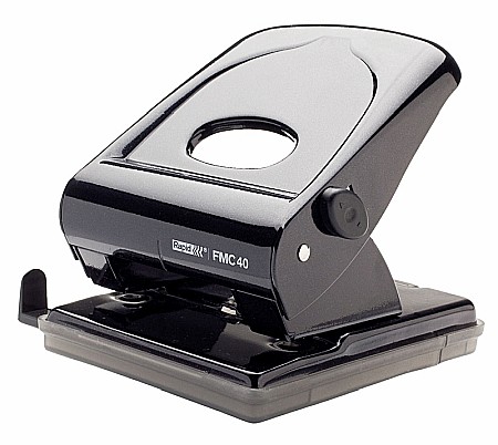 Perforatoare - Perforator metalic RAPID FMC40, 40 coli - negru