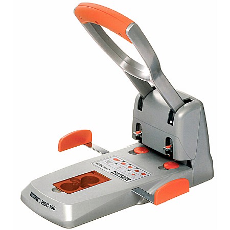 Perforatoare - Perforator de mare capacitate metalic, RAPID Supreme HDC 150/2, 150 coli - argintiu/portocaliu