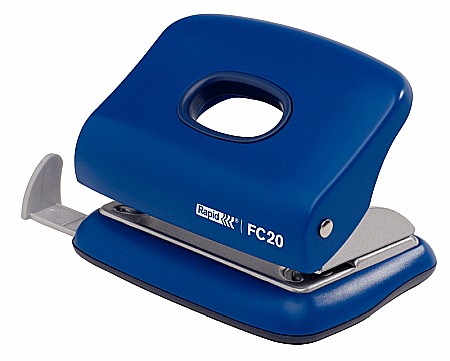 Perforatoare - Perforator plastic RAPID FC20, 20 coli - albastru