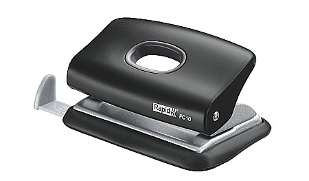 Perforatoare - Mini-perforator plastic RAPID FC10, 10 coli - negru